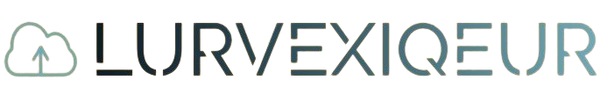 A stylized logo reading 'LURVEXIQUEUR' in dark gray and blue-gray lettering, with a cloud icon in front, on a solid black background.